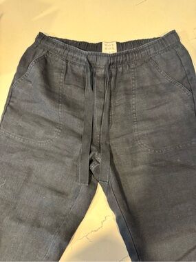 NOT MONDAY linen USA black Cropped Pants